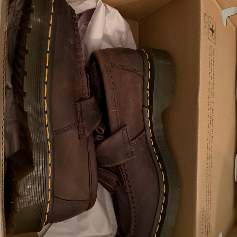Dr. Marten Brown Leather Tassel Loafers - Picture 2 of 3
